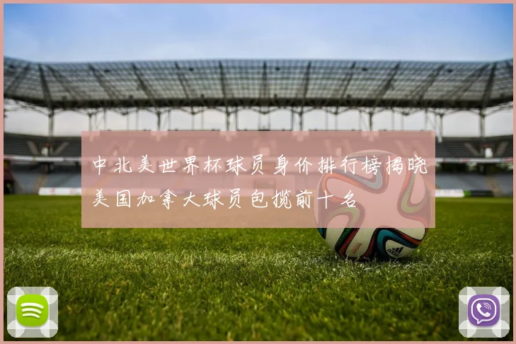 中北美世界杯球员身价排行榜揭晓美国加拿大球员包揽前十名